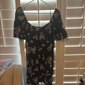 Abercrombie & Fitch Black and Tan Flutter Sleeve Sundress